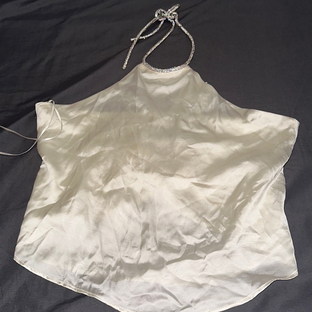 Zara silk cropped blouse